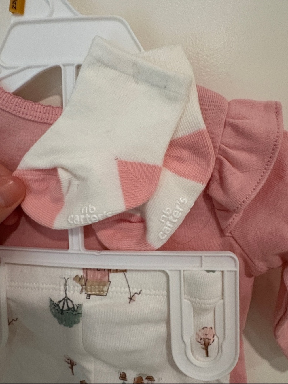 Carter's Soft Pink Ruffle Long-Sleeve Top with Matching Headband - Picture 8 of 9